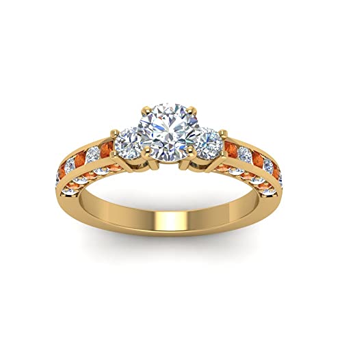 Bague pierre latérale or jaune sans compromis sur la taille - 2