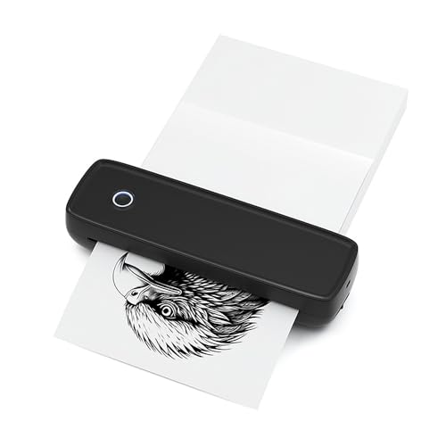 Xtahdge A4 Portable Thermal Transfer Printer & USB Connected to Office School Mobile Computer with 1 Roll of Thermal Paper Compatible with Windows / Mac System, Inkless Printing, PDF Files, Webpages