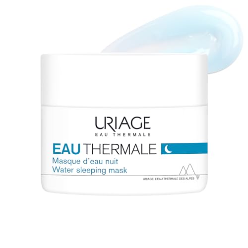 Uriage Water Sleeping Mask 50ml - Night Silky Face Gel Mask With Hyaluronic Acid & Edelweiss - +58% Hydration, Restored and Rejuvenated Skin In The Morning - Paraben-Free