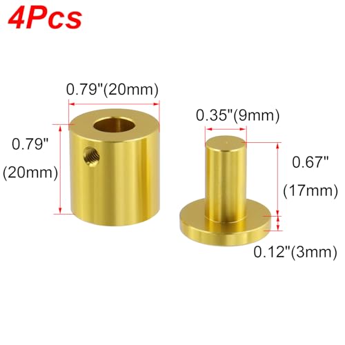 Image of Antrader 4Pcs 3 /4 inch x 3 /4 inch Aluminum Alloy Burglarproof Sign Standoffs,Gold | Glass Standoffs with Allen Wrench, Wall Mount Standoff Holder Advertise Fixing Nails