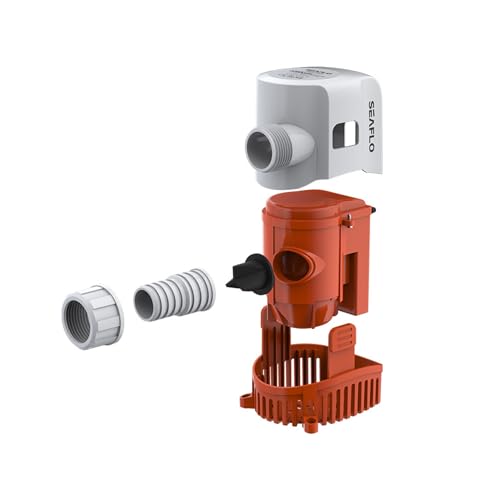 Image of SEAFLO 17 Series 1200 GPH Automatic Bilge Pump 12V Submersible Boat Pump Marine Bilge Water Removal Dual Outlet 3 4 Inch 1 1 8 Inch Compact Design 4 Year Warranty