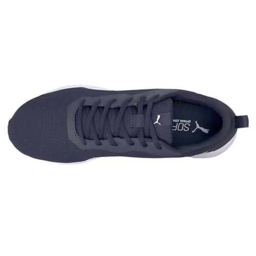 PUMA Mens Flyer Flex Running Shoe, Peacoat-PUMA Mens White, 14