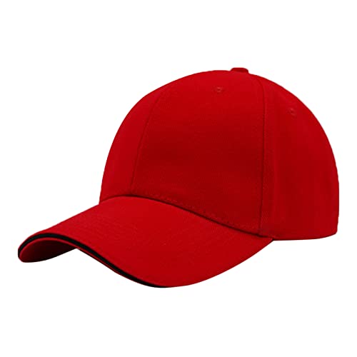 Baseballkappe für Herren und Damen Sommermode lässig Sonnenschutz Baseballkappe rot Einheitsgröße