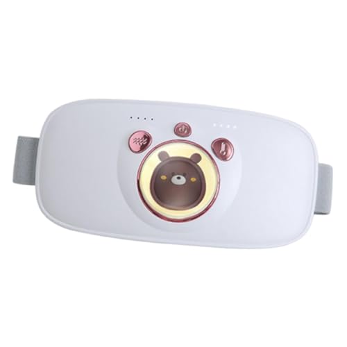 Fhtdhm Almohadilla Térmica Eléctrica Portátil para Aliviar Los Cólicos Menstruales, con 4 Niveles de Intensidad Y Modos de Masaje. Compacta Y de Uso Diario, Blanco