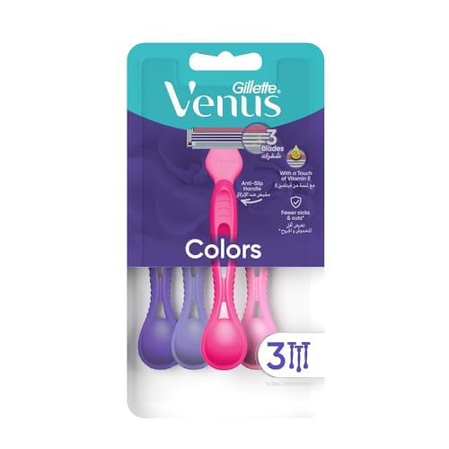 Gillette Venus Simply 3 Womens Disposable Razors for Smooth Skin with Less Irritation 3 Razors