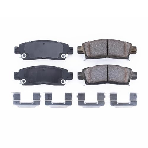 Image of PowerStop Rear Brake Pads for Buick Enclave 2008-17 |Rainier 2004-07 |Cadillac XTS 2013-19 |Chevrolet SSR 2003-06 |Trailblazer 2002-09 - Z17 Ceramic Brake Pads with Installation Hardware, 17-883