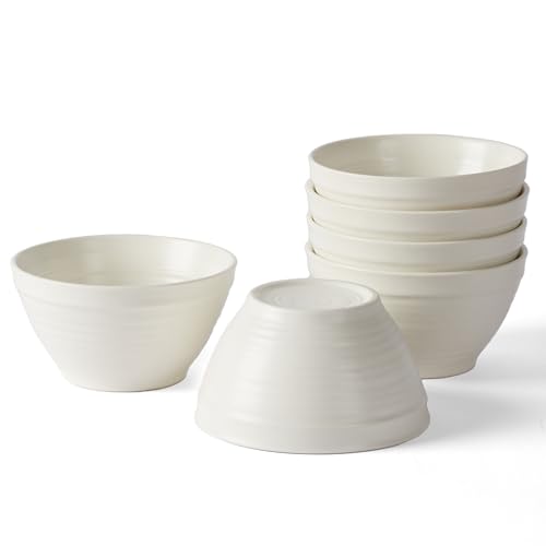 Jiwoo Müslischalen Bowl Schüssel 6er Set, 370ml Suppenschalen Dessertschalen für Nudeln, Salat, Obst, EIS