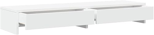 Miniatura 5 de YAFF Soporte para monitor con cajones blanco 39.4x10.6x5.9 madera de ingeniería, electrónica, accesorios electrónicos, accesorios de computadora,