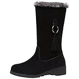 KQIVAM Boots Femme Talon Chaussures Talon Chunky Haut Classiques Bottines Courtes Cheville Chaussons Confort Chic Légères et Antidérapantes Chaussures Bottine à la Mode Bottes Tendance