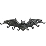 Womeet Coat Hooks Wall Mounted, Rustic Bat Key Hook Holder, Heavy Duty Decorative Black Wall Hooks for Mudroom, Towels, Hat Rack, Purse Hooks, Cast Iron Decorative ‎Antique Black Hooks