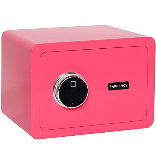 Parrency Coffre-fort biométrique pour la maison, le bureau, 35,1 x 24,9 x 24,9 cm, rose Cover