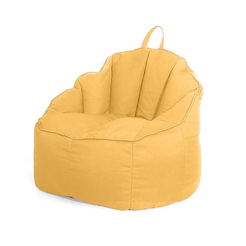 DTLEO Funda de Puff Pera Sofá Perezoso (SIN Relleno) para Adultos y Niños Cubierta de Puf Pelota para Salón Dormitorio Protector de Mueble,Amarillo