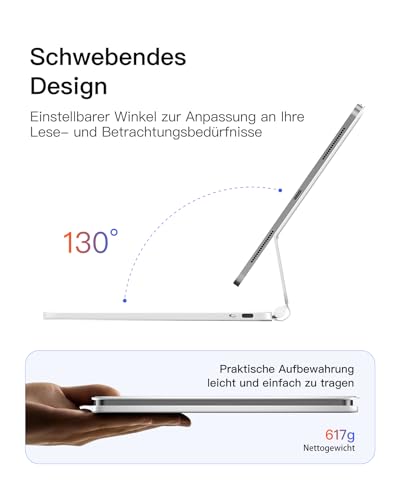 Inateck NeoMagic Magnetische Tastatur Hülle für iPad 10 Generation 10,9 Zoll,11 Generation 2025 A16 11 Zoll,Tastatur mit Touchpad, Freitragender Ständer, 7-Farbige Hintergrundbeleuchtung,KB09119 3