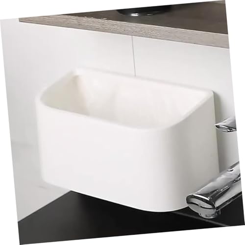 Caneca de basura rectangular blanca para cocina y baño miniatura 6