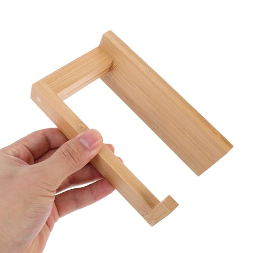 Portarrollos de bambú y toallero creativo para baño minimalista 5