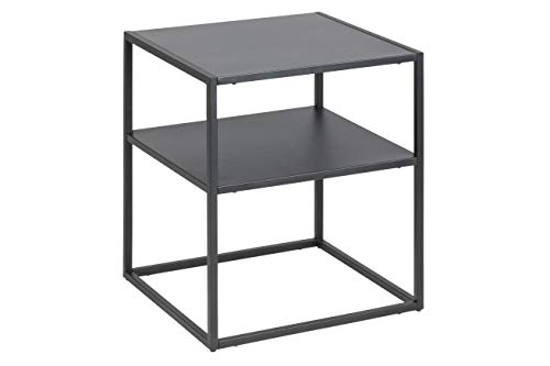 AC Design Furniture Nino Comodino con 1 Ripiani, L: 45 x A: 50.5 x P: 40 cm, Nero, Metallo, 1 pz