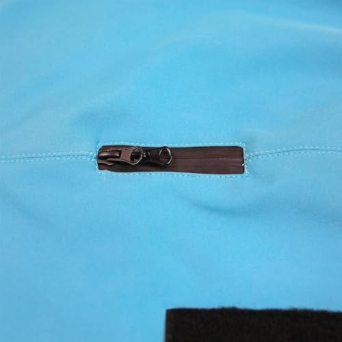 MS-Trachten Hundemantel Softshell Wasserfest Winddicht Hundemantel mit Leinenportal und Klettverschluss (Hellblau, XL)