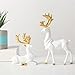 Christmas Decorative Gift 2PCS Deer Sculpture 3D Geometric Deer Ornaments Used to Set Off The Festive Atmosphere Fireplace Dining Table Living Room Decoration (3D Geometric White)