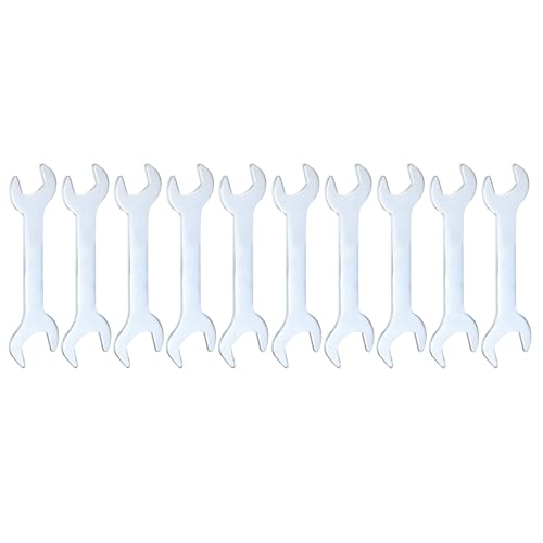 QUARKZMAN 10 Pezzi Chiave Doppia Estremità Sottile 14mm x 17mm Metrica Super Sottile Testa Piatta Chiave Aperta Galvanizzata per Riparazione Auto Montaggio Mobili