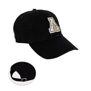 Appalachian State University Hat Mountaineers App State Baseball Hats Cap Adjustable Adult Team Color (Design 1) Black
