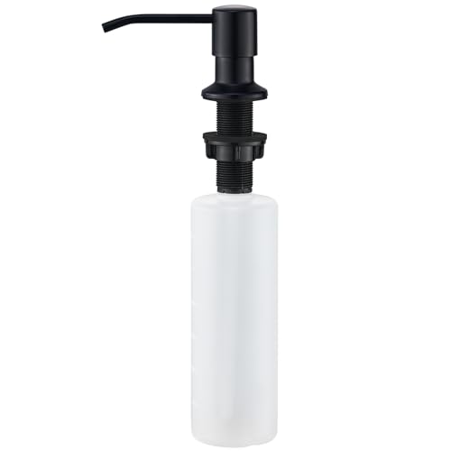 Sink Soap Dispenser Black Soap Dispenser for Kitchen Sink Lotion Dispenser Stainless Steel Countertop Pump Head Refill from The Top 13oz Liquid Bottle
