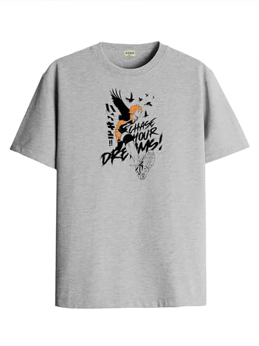 Image of ADRO Men's Cotton Comfort Fit Anime T Shirt - Premium Printed Haikyuu Tshirt - Perfect for Haikyuu Fans Print and Comfortable Fit T-Shirt