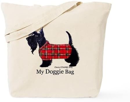 CafePress Scottie - Bolsa de lona natural bolsa de compras reutilizable