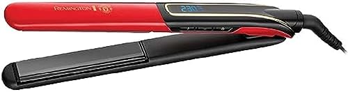 Remington Plancha de Pelo Sleek & Curl Edición Manchester United, 2 en 1 Alisa y Riza, Óptimo para Ondas, Placas Estrechas Extralargas, Cerámica Negra con Titanio, Temperatura hasta 230°C, S6755