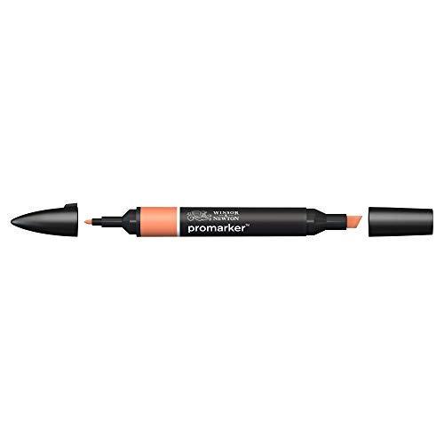 Image of Winsor & Newton Promarker, Alcohol Based Markers, Peach (O148), Double Tipped Drawing Marker Set for Artists, Graphic Designers, Illustrators - Chisel & Fine Twin Tip, Streak Free Coverage