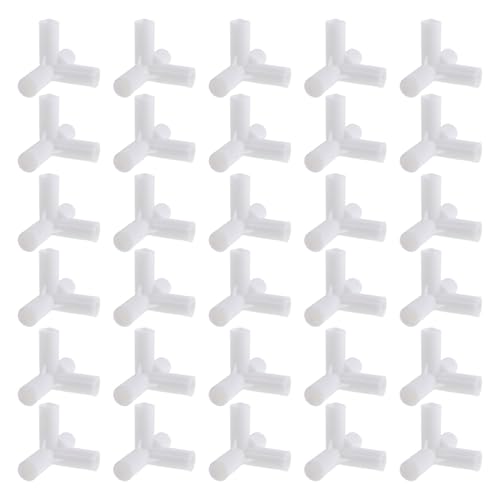 TOYANDONA Conectores para Armario de Tela de Plástico Blanco 4 Vías Instalación sin Destornillador y Ángulo Preciso para Espacios Provisionales y Dormitorio, Paquete de 30 Piezas