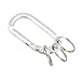 uxcell Aluminum Alloy Bag D Shaped Spring Loaded Carabiner Hook Split Keyring Silver Tone