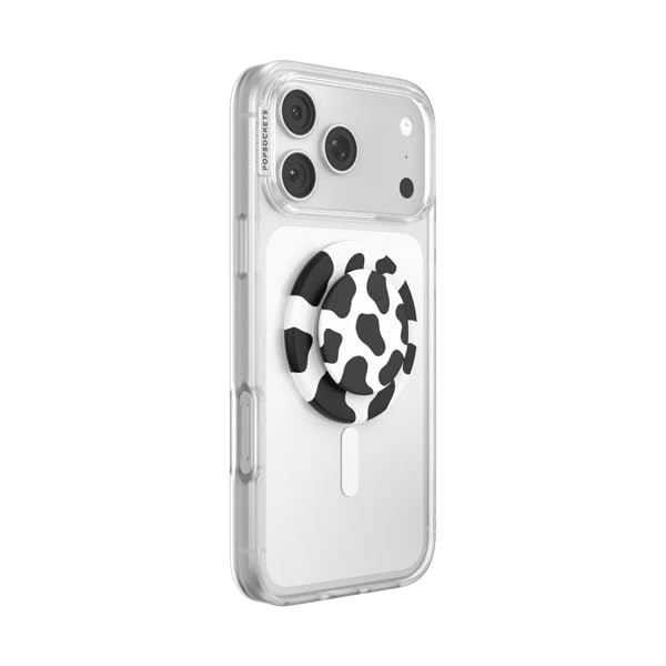 Image of PopSockets Phone Grip for MagSafe, Magnetic Holder- Cow Print