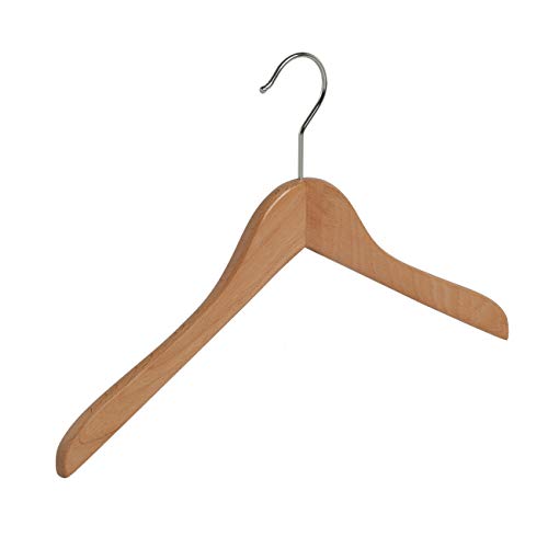 Preisvergleich Produktbild 10 x Blusen / Shirtbügel Holz flach, 38 cm - DER KLEIDERBÜGELRIESE