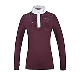 kingsland reitleggings Dieses Turniershirt besteht aus technischem Stoff mit recyceltem Polyester. Es ist atmungsaktiv und bietet dank schnelltrocknendem Material eine gute Feuchtigkeitsregulierung. Die vordere Passe besteht aus kristallbesetztem Mesh-Stoff.