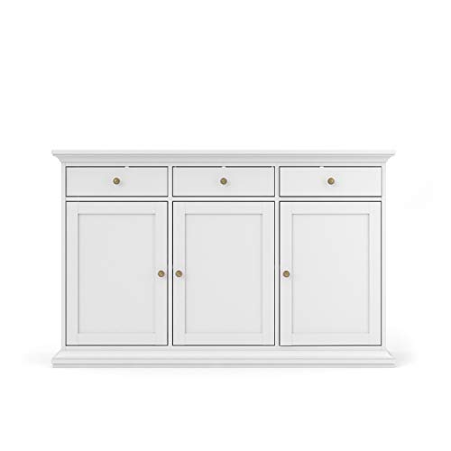 Tvilum Sonoma Sideboard With 3 Doors And 3 Drawers, White #TOP3