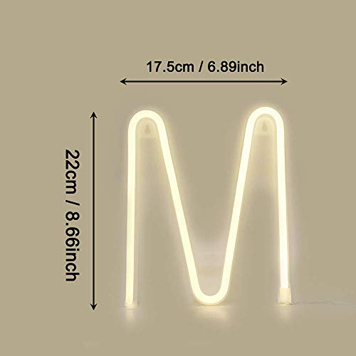 Image of ENUOLI LED Letter Neon Lights Light up Words Sign Alphabet Neon Sign (M) | Art Decorative Lights Wall Decor Marquee Words Neon Lights for Wedding Birthday Party Christmas Home Bar Club Baby Room Decor