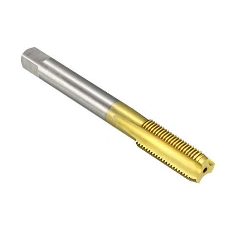 uxcell Metric Machine Thread Milling Tap M10 x 1 H2 Titanium Coated (Ti-coated) High Speed Steel 3 Straight Flutes Screw Thread Tapping Threading Machinist Repair DIY Tool