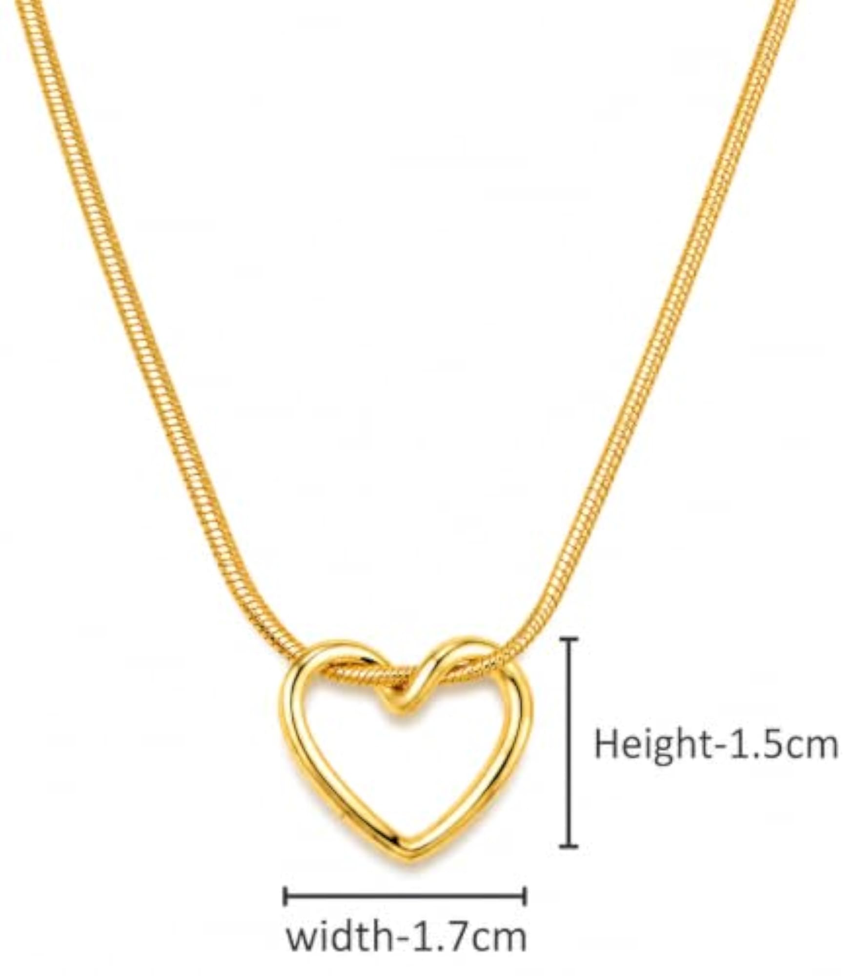Stylish Heart Shape Chain Pendant Combo Set with Bracelet and Earrings