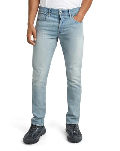 G-STAR Raw - Mens 3301 Slim Jeans, Color Sun Faded Mirage Blue, Size: 27W x 32L