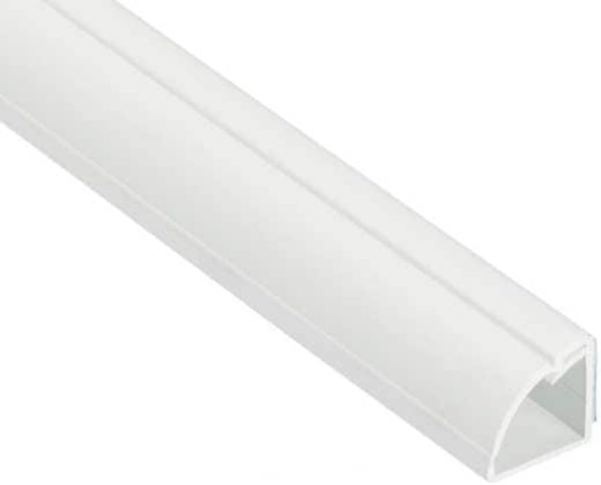 D-Line Quarter Round Cable Raceway Cord Cover Floor Trim | Paintable White | 5 Foot 0.87"x0.87"