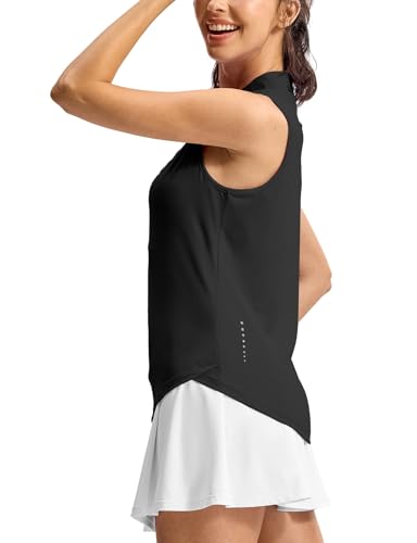 TBMPOY Women's Golf Shirts Sleeveless Collared Polo Tank Top UPF 50+ Quick Dry Tennis V-Neck Ladies Sports3