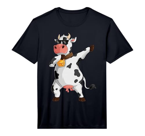 Funny Dabbing Cow Lover Farming Cow Girl Women Boy Men Kids Performance T-Shirt