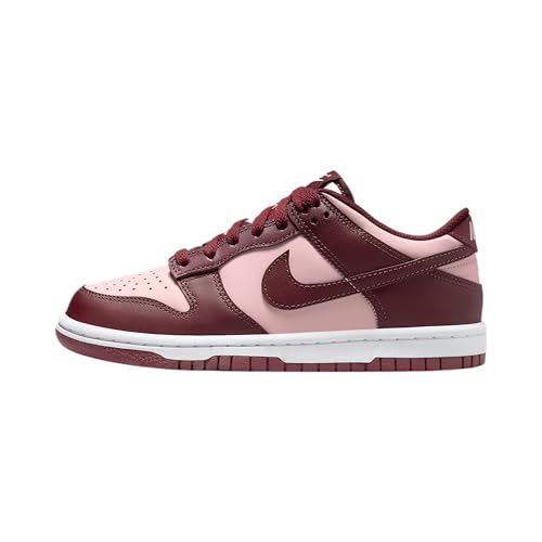 Nike Dunk Low Big Kids' Shoes (FB9109-600, Dark Team Red/Echo Pink/White/Dark Team Red) Size 6