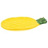 HOMOBABE Bandeja de Cerámica para Joyas Forma de Piña, Color Amarillo, Plato Decorativo Pequeño Adecuado para Organizar Anillos y Accesorios Hogar y Oficina