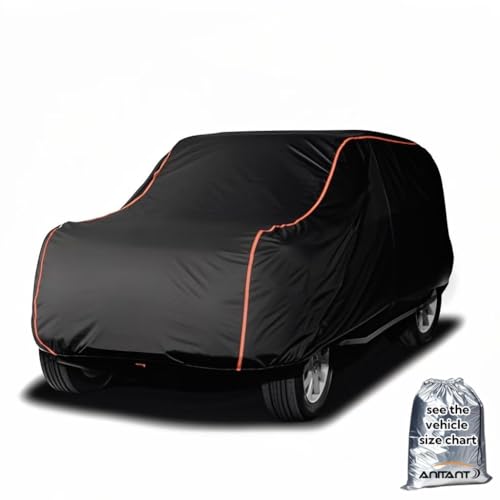 Image of Super Lightweight Large Car Cover,Winter Snow Large SUV Cover Waterproof All Weather UV Rain Protection Full Exterior Covers Fit SUV 201 inch to 215 inch