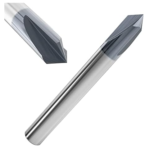 Corintian VHM Fasenfräser mit AlTiN Beschichtung, Ø 3-12mm, 60-120° Winkel, 3 Schneiden, High Performance Cutting HPC geeignet (3mm, 120° Winkel) Cover