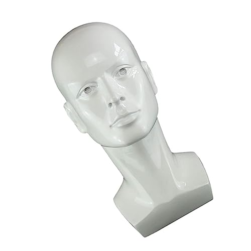 SHERCHPRY 1Pc Male Cosmetology Mannequin Head Bald Practice Head Model for Wig Making Hair Styling Makeup Display for Artists Photographers and Cosmetology Students