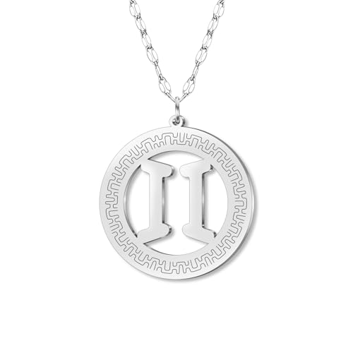 Collier signe astrologique en acier argent NEWEI pour femme