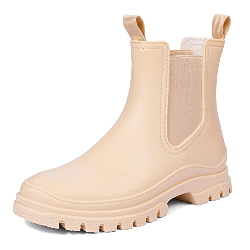 DKSUKO Women's Short Rain Boots Rubber Waterproof...