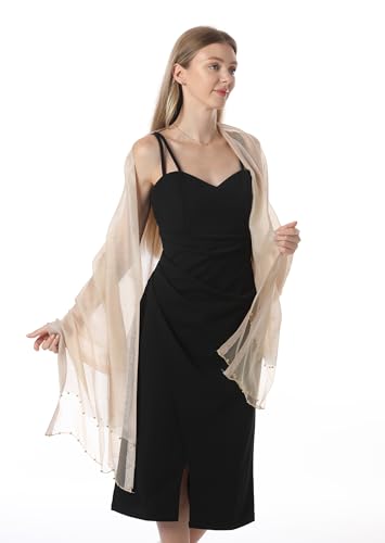 Womens Silk shawl Solid Color Beaded Scarf Shawls and Wraps for Evening Dress Bridesmaid Scarves4